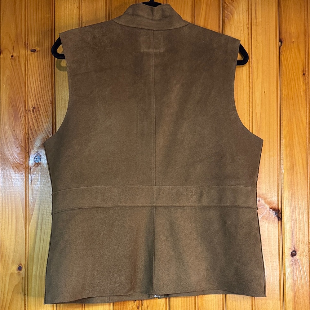 Lauren Ralph Lauren Brown Suede Zip-Front Vest - Picture 6 of 7